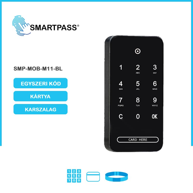 M11 Încuietoare electronică pentru mobilă, cod de unică folosință, card, brățară, negru