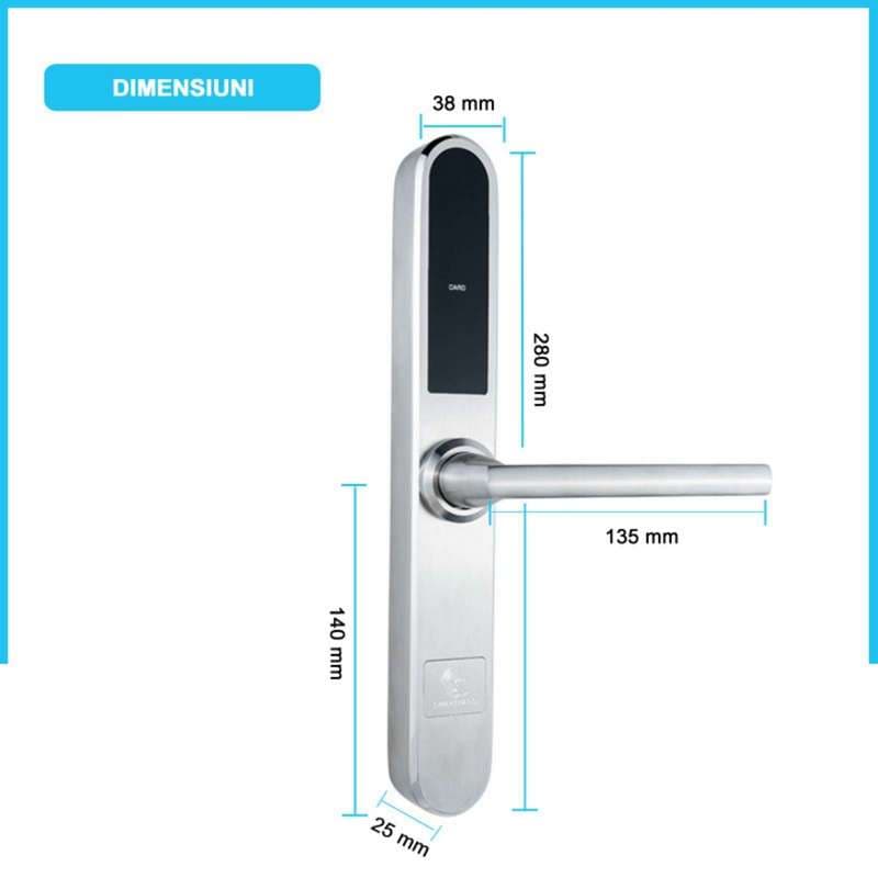 GENEVA SILVER încuietoare inteligentă, deschidere cu card RFID 3