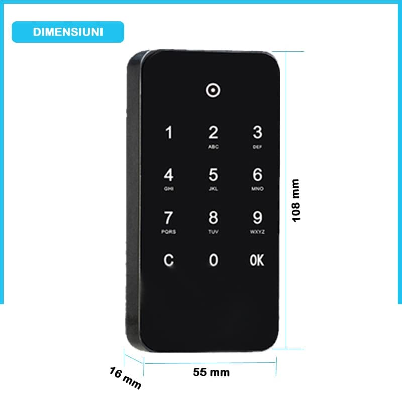 M10 electronic furniture lock, one-time code, black 2
