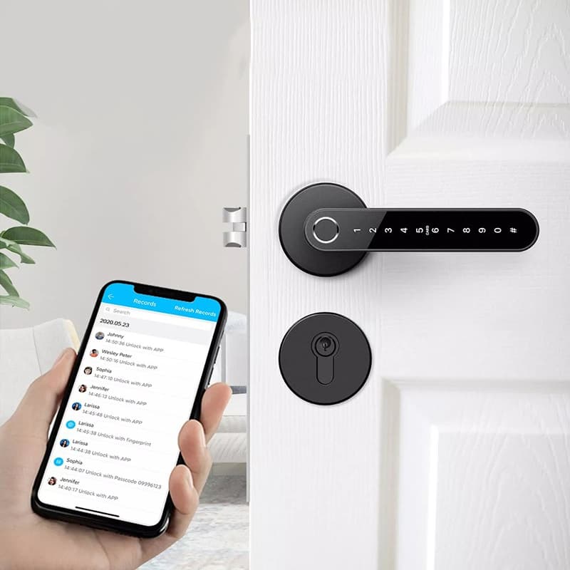 SYDNEY BLACK încuietoare smart cu amprentă, Bluetooth, WiFi, cod PIN, card RFID, cheie 2