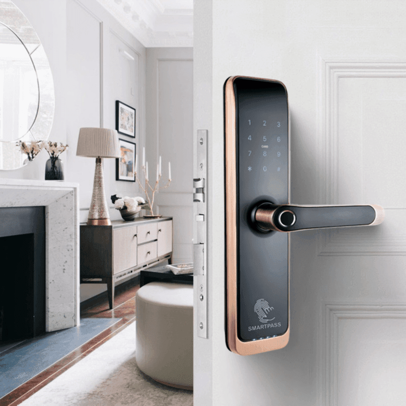 TOKYO COPPER încuietoare smart cu amprentă, Bluetooth, WiFi, cod PIN, card RFID, cheie 2
