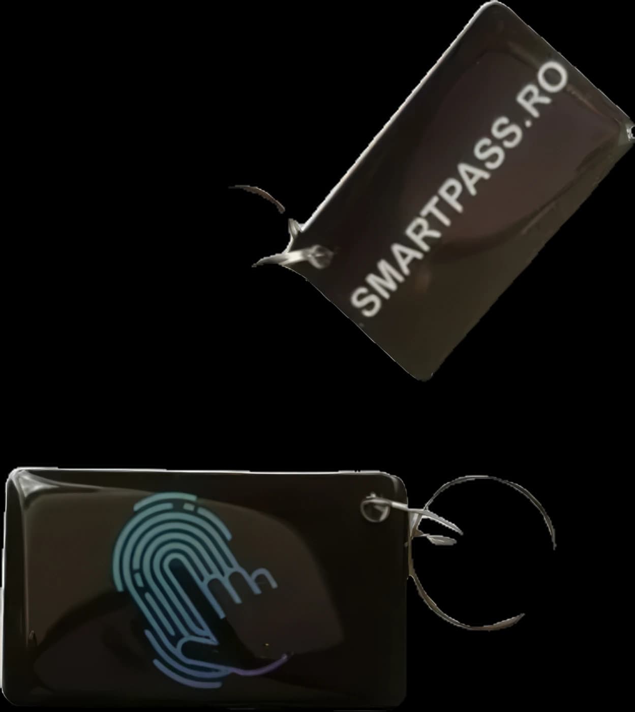 Smart lock card with SMARTPASS logo, key fob, black