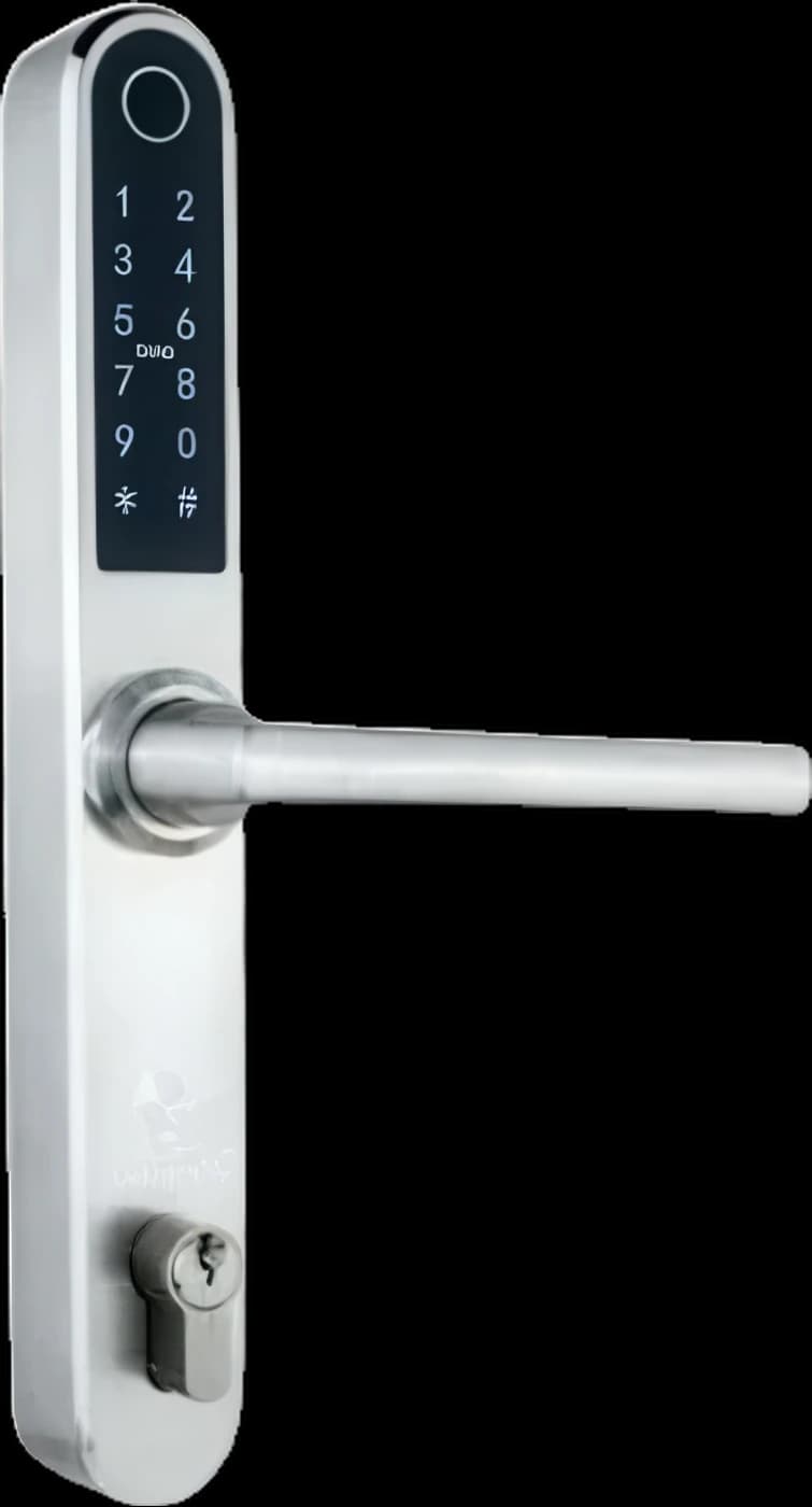 MONACO SILVER C92 smart lock with fingerprint, Bluetooth, WiFi, PIN code, RFID card, key