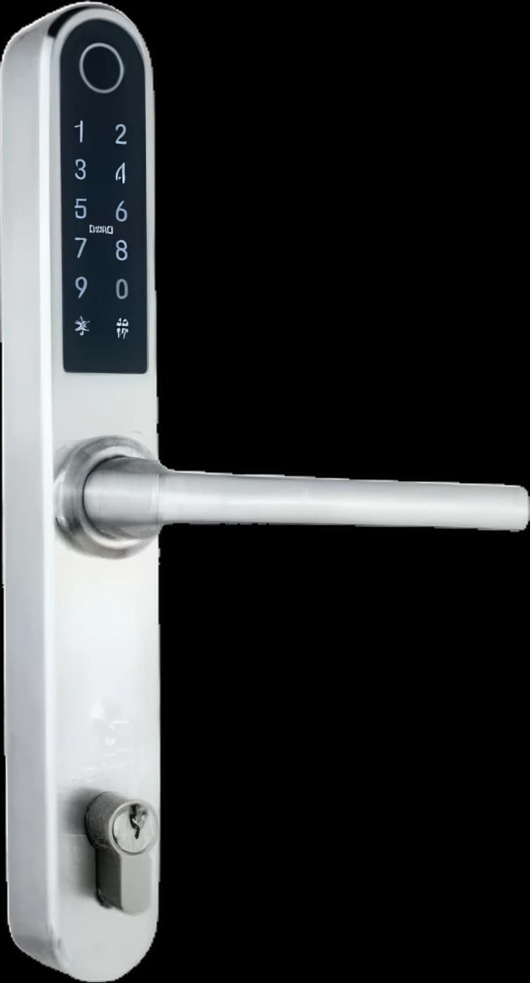 MONACO SILVER C85 smart lock with fingerprint, Bluetooth, WiFi, PIN code, RFID card, key