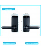 MILANO BLACK încuietoare smart cu amprentă, Bluetooth, WiFi, cod PIN, card RFID, cheie