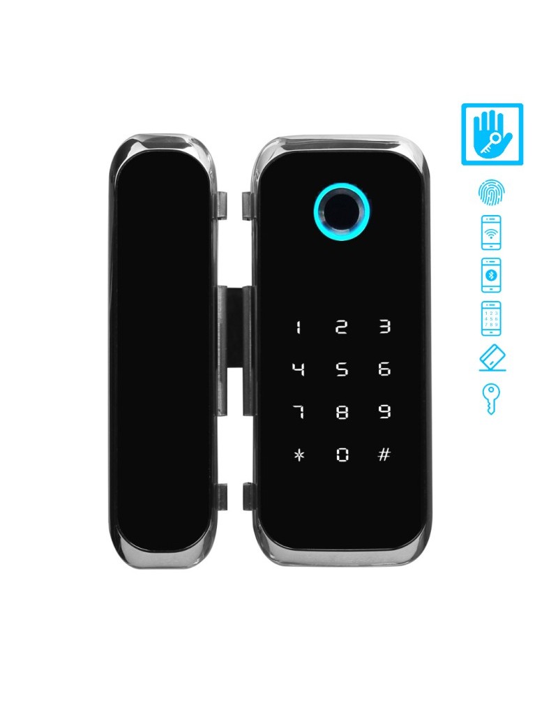 Murano Black încuietoare inteligentă cu amprentă, Bluetooth, WiFi, cod PIN, card RFID, cheie 