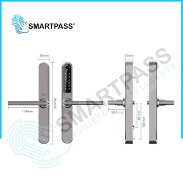 MONACO TITAN încuietoare smart cu amprentă, Bluetooth, WiFi, cod PIN, card RFID, cheie