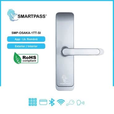 OSAKA SILVER încuietoare smart,  Bluetooth, WiFi, cod PIN, card RFID, cheie