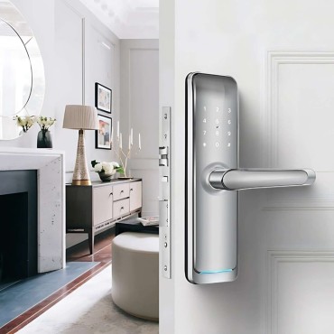 OSAKA SILVER încuietoare smart,  Bluetooth, WiFi, cod PIN, card RFID, cheie