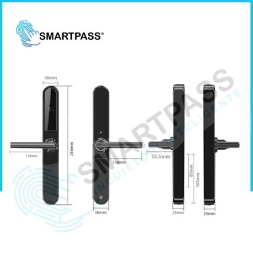 PARIS BLACK încuietoare inteligentă cu Bluetooth, WiFi, PIN, card RFID, cheie