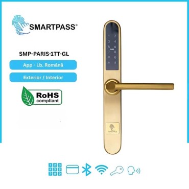 PARIS GOLD încuietoare inteligentă cu Bluetooth, WiFi, PIN, card RFID, cheie
