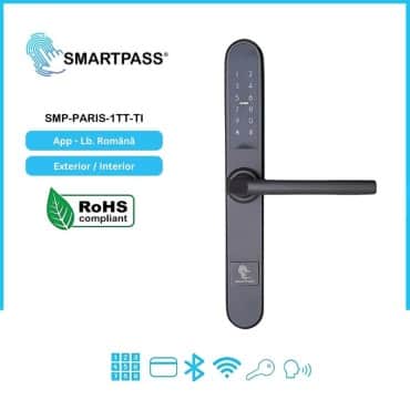 PARIS TITAN încuietoare inteligentă cu Bluetooth, WiFi, PIN, card RFID, cheie