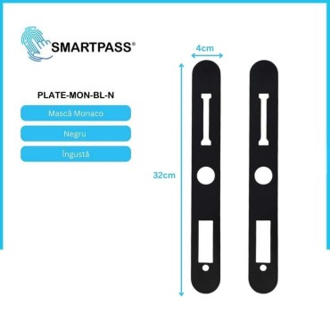 Masca metalica Monaco Black, ingusta – set 2 bucati