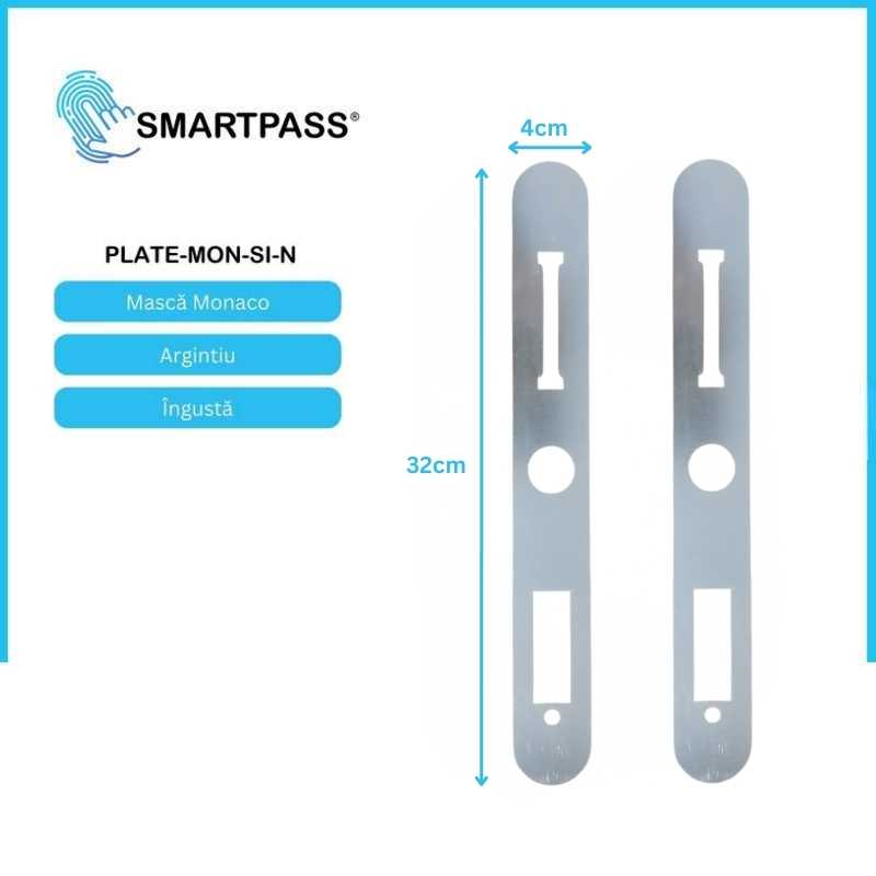 Masca metal Monaco Silver - ingusta, 2 buc / set