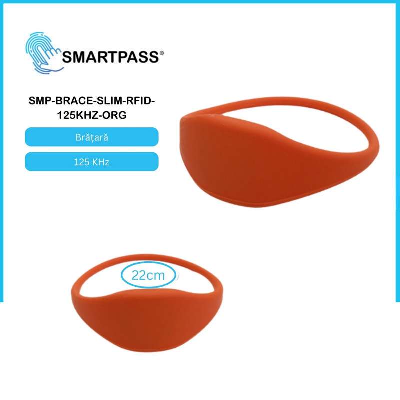 Brățară SLIM pentru încuietoare electronică de mobilă RFID, 125 KHz, portocaliu