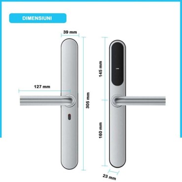 IBIZA SILVER încuietoare inteligentă, deschidere cu card RFID