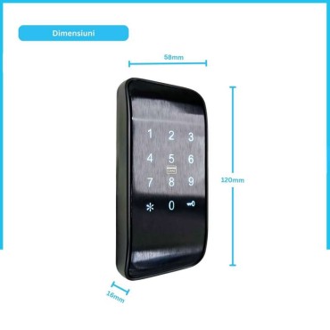 Încuietoare de mobilă M12 Negru TTLock Cod Pin, Card