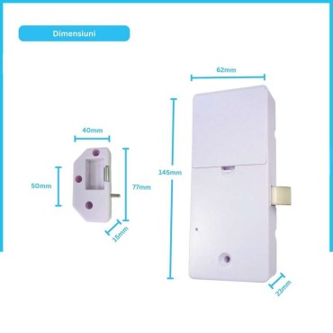 Încuietoare de mobilă M12 Negru TTLock Cod Pin, Card