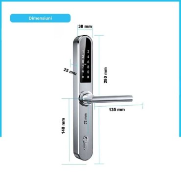 PARIS SILVER C72 yala smart cu Bluetooth, WiFi, cod PIN, card RFID, cheie