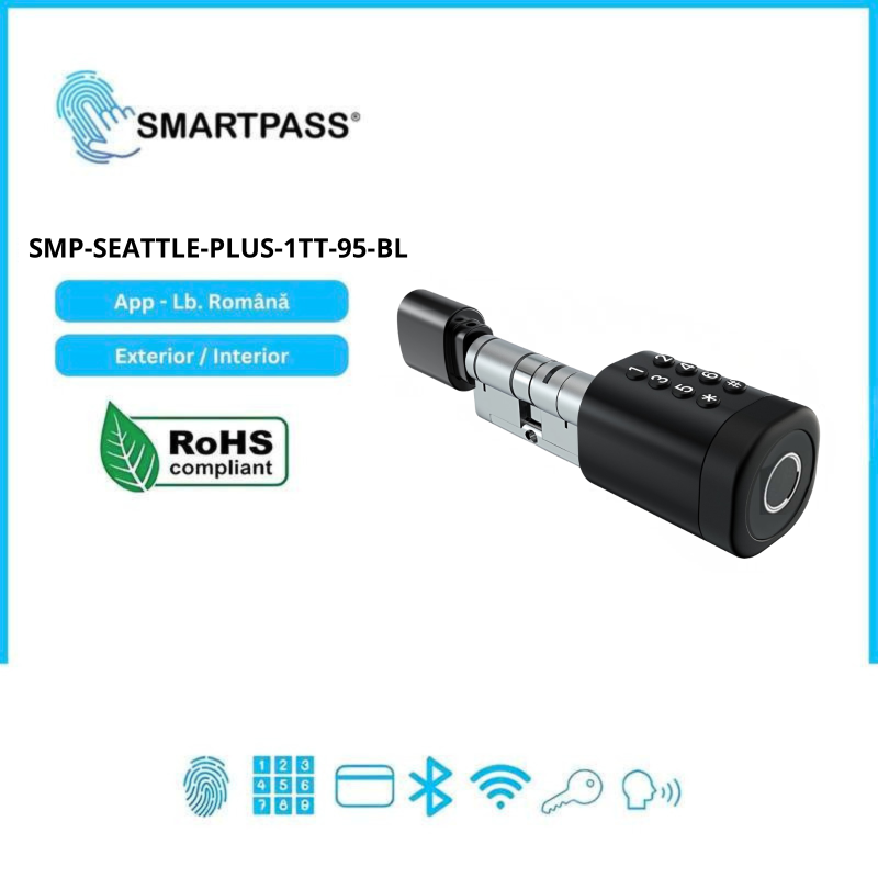 Seattle Plus 95 Black Încuietoare Smart, Negru