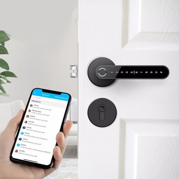 SYDNEY BLACK încuietoare smart cu amprentă, Bluetooth, WiFi, cod PIN, card RFID, cheie