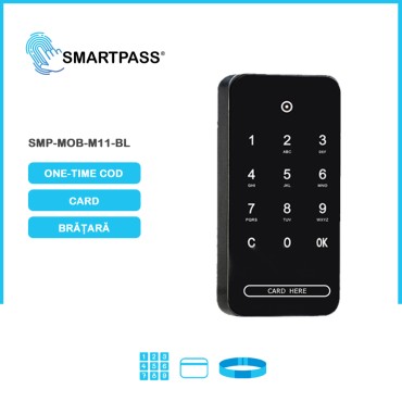 M11 Încuietor electronic pentru mobilă, cod de unică folosință, card, brățară, negru