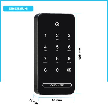 M11 Încuietor electronic pentru mobilă, cod de unică folosință, card, brățară, negru